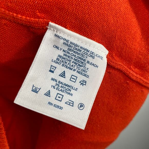 Lands' End Womens Tunic Sweater Size M Red 3/4 Sleeve Cotton Stretch Casual - Picture 6 of 8